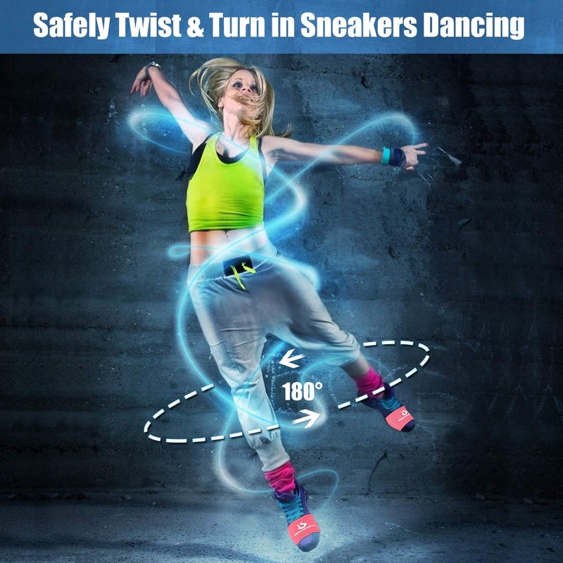 LAMANTOP Dance Shoe Socks on Smooth Floors Over Sneakers,Smooth Pivots and Turns to Dance on Wood Floors Protect Knees - Image 2